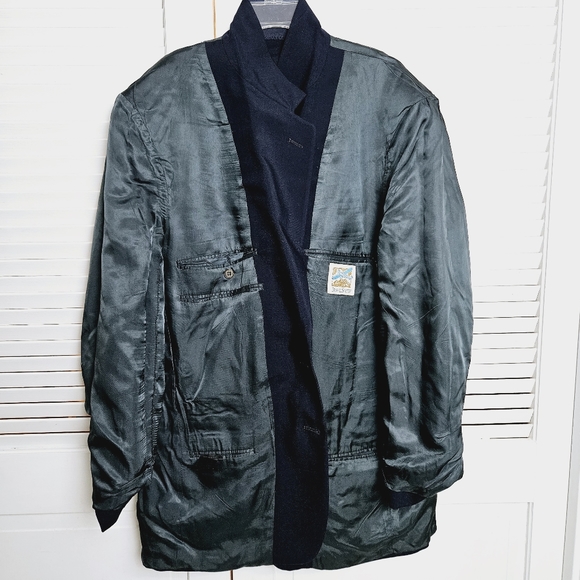 TravelSmith Men's Navy Blue Wool Blend Blazer Size 42L - Picture 12 of 16